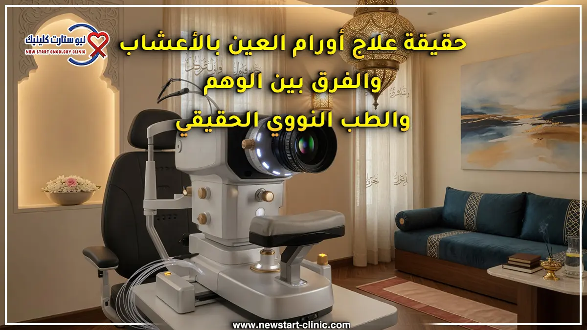 حقيقة علاج أورام العين بالأعشاب والفرق بين الوهم والطب النووي الحقيقي.