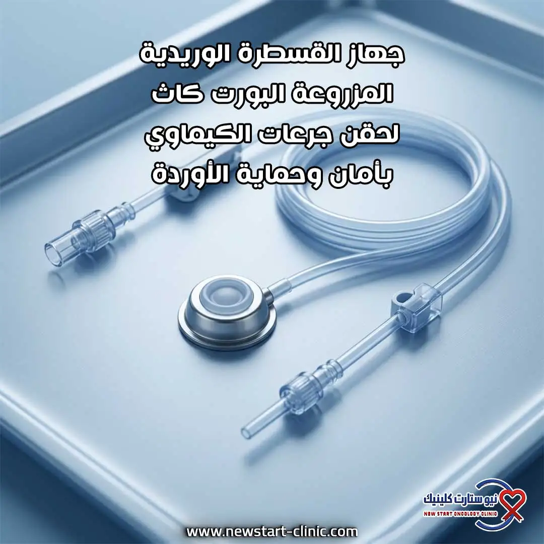 جهاز القسطرة الوريدية المزروعة البورت كاث لحقن جرعات الكيماوي بأمان وحماية الأوردة